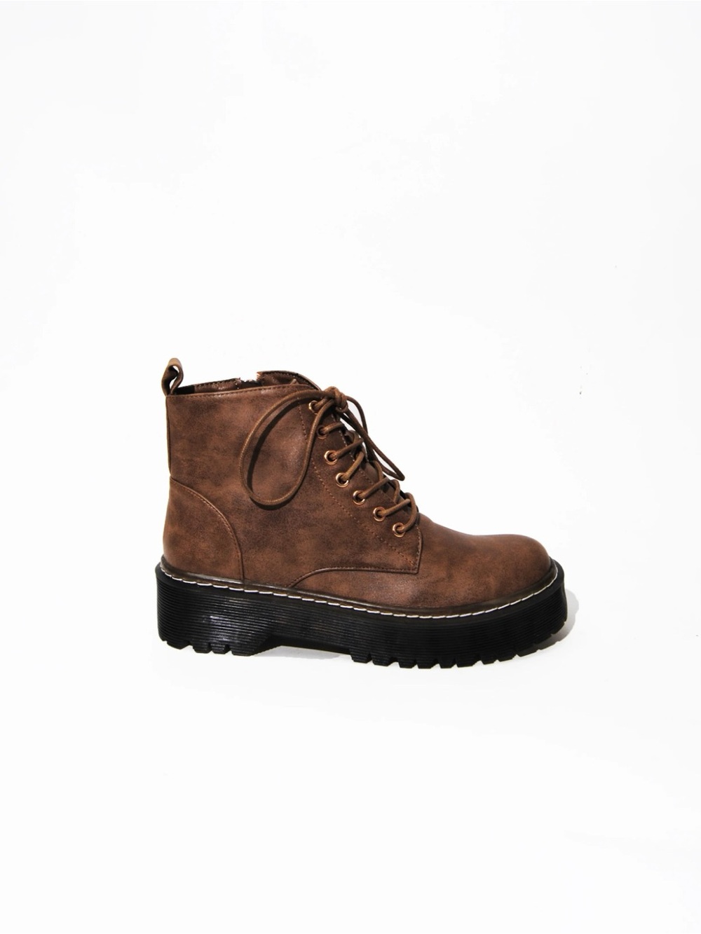 Women’s Chunky Platform Lace-Up Combat Ankle Boots - Picture 3 of 3